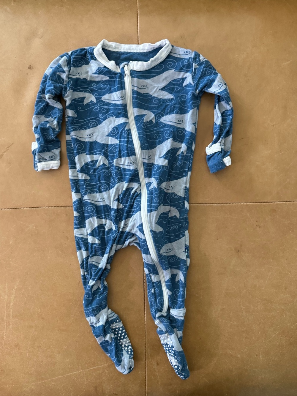 Kickee Pants Viscose Bamboo Whale Footie 3-6M